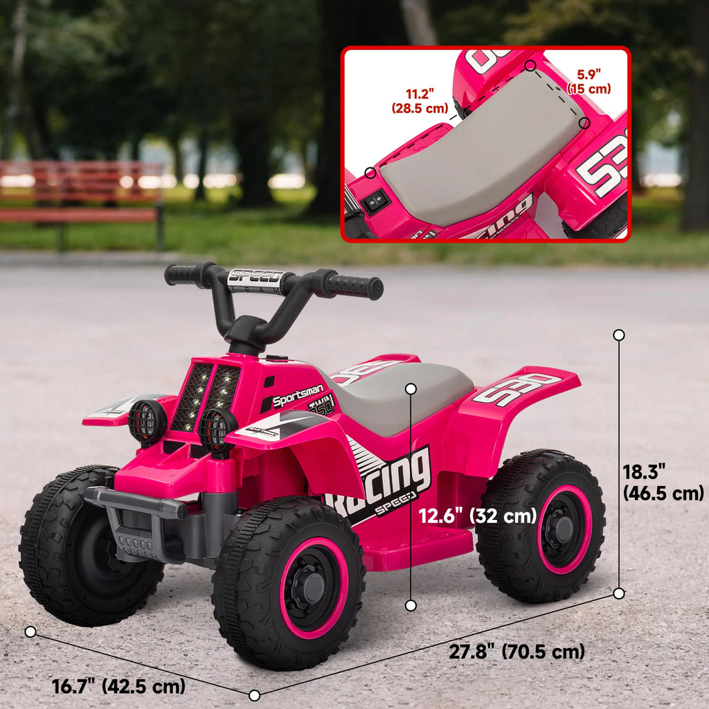 6V Kids ATV Quad 4 Wheeler Battery Powered Electric Ride on Car w/ Lights - Image 3
