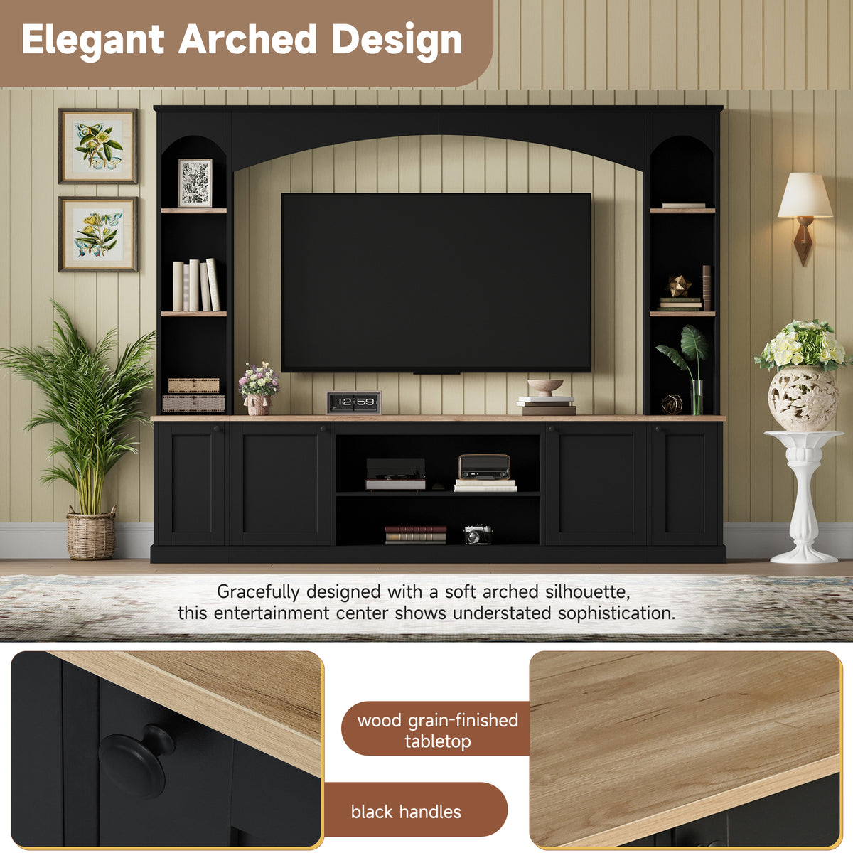 91-Inch Arched Entertainment Center