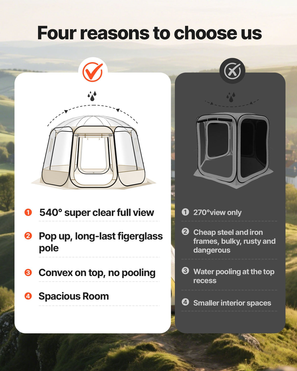 12x11.1ft clear pop-up garden bubble tent product view 4