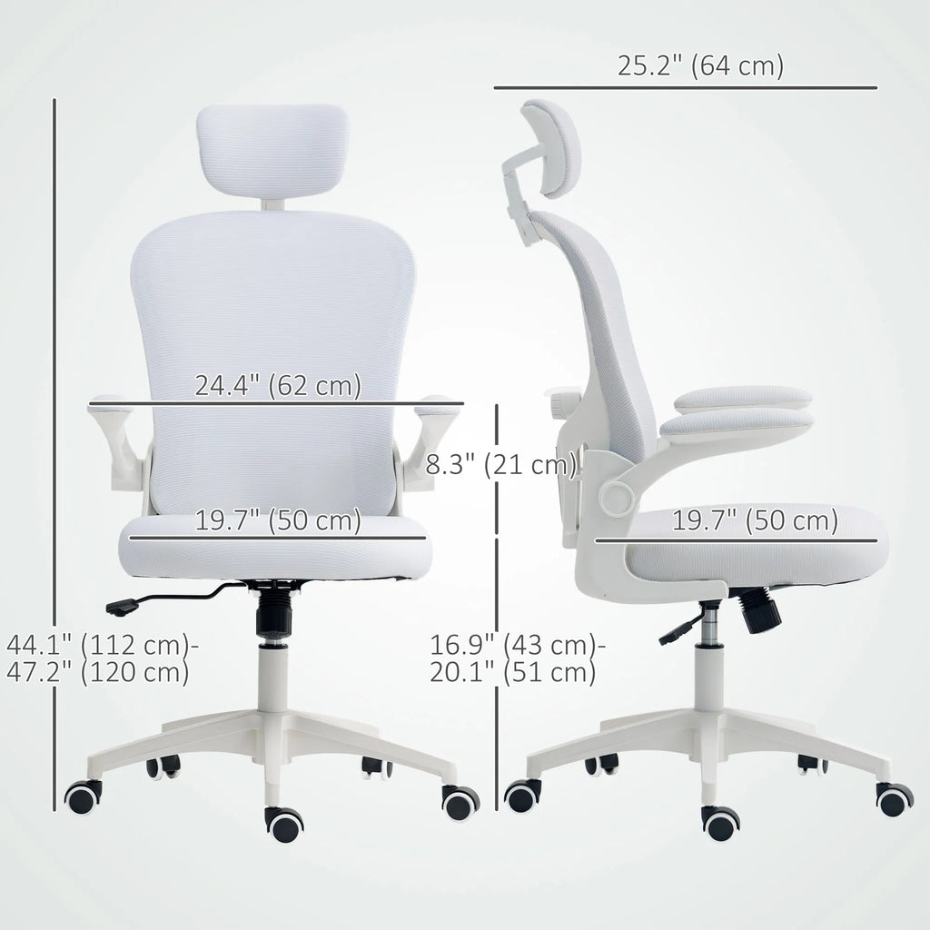 Office Chair Mesh Computer Desk Chair with Adjustable Headrest 4D Lumbar - Image 3