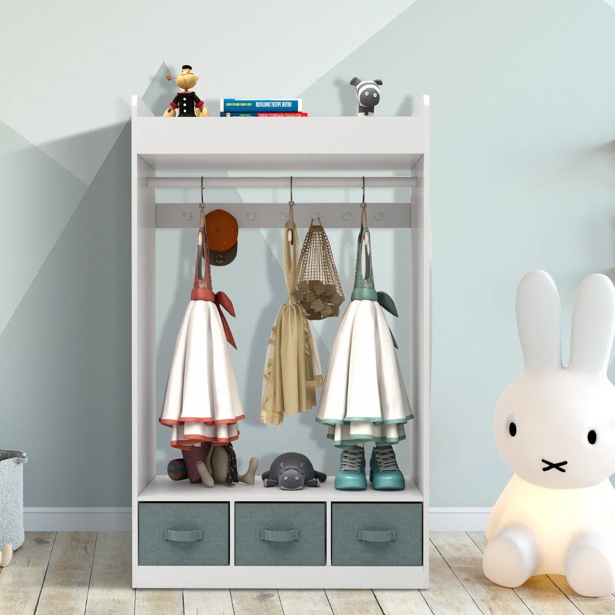 kids costume organizer rack armoire main view