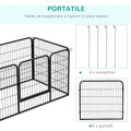 32"W 4 Panel Metal Dog Pen Exercise Pet Playpen Dog Indoor/Outdoor Fence Black