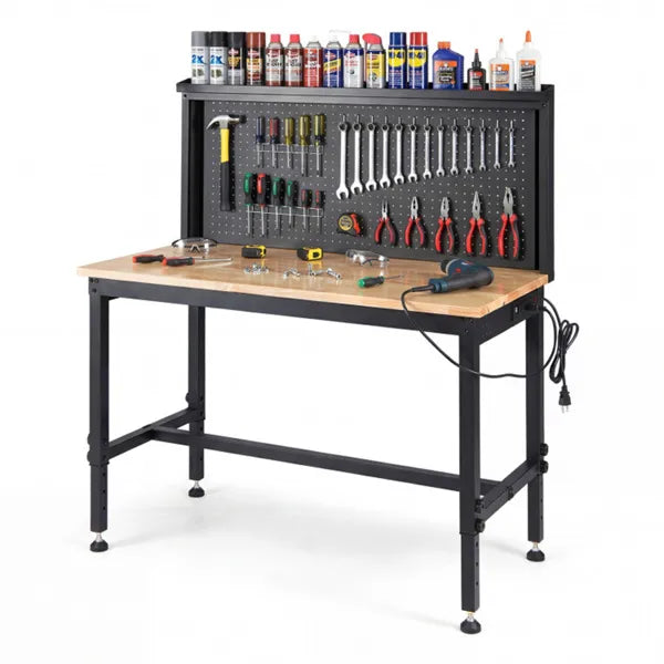 48in heavy-duty garage workbench with hardwood top product view 1