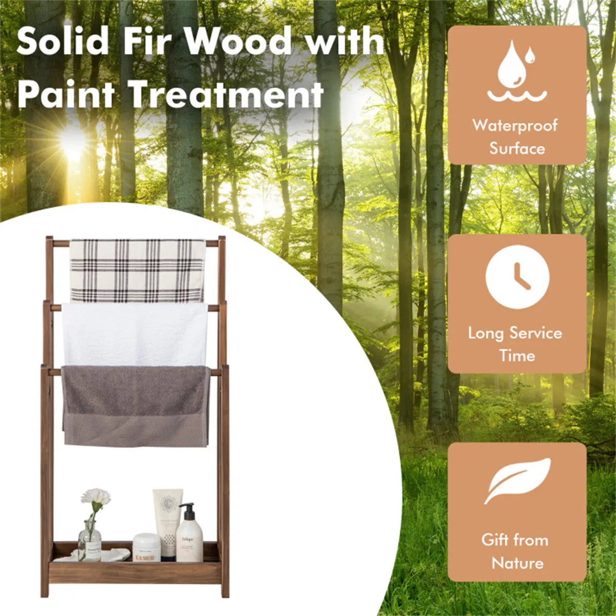 Vertical Towel Rack Brown - Additional Product View 7