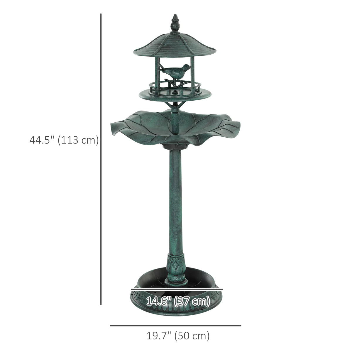 3 in 1 Garden Bird Bath Bowl Pedastal with Large Water Basin Bird Feeder & - Image 3