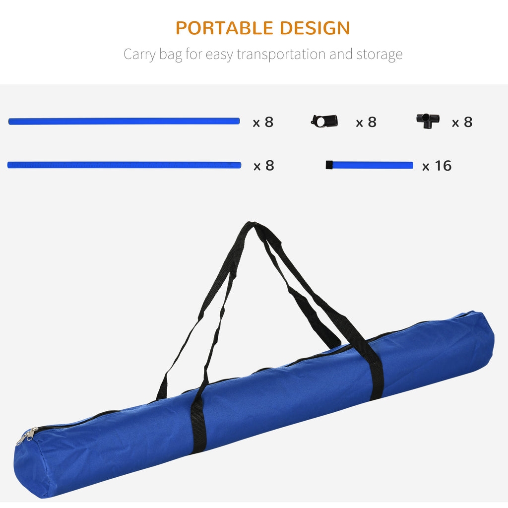 4 Piece Dog Agility Starter Kit with Adjustable Height Jump Bars Included