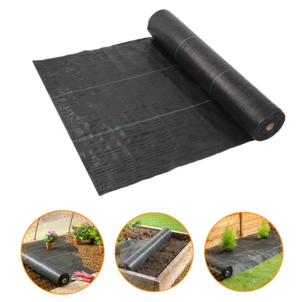 4*100ft Black Weeding Cloth Polyethylene Foldable - Image 4
