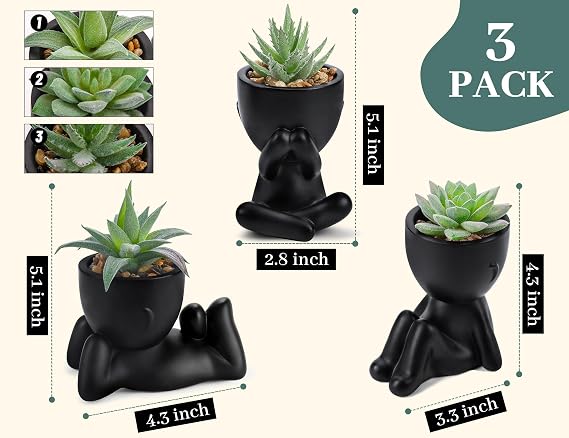 Artificial Greenery Plants In Black Pots Faux For Bathroom Living Room