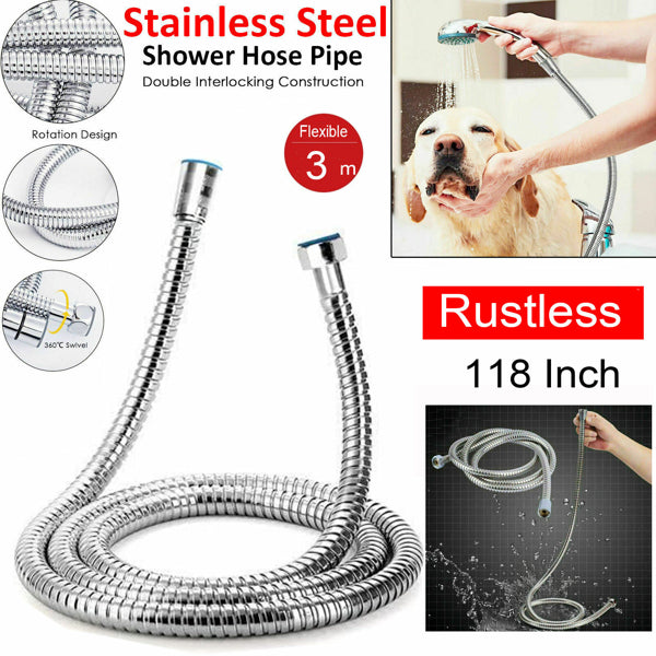 3m/118" Shower Head Hose Handheld Bathroom Flexible Tube(Not included Shower Head) - Image 5