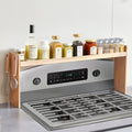 Over The Stove Spice Shelf Rack Kitchen Organizer 32 6x13in Bamboo Hooks - Additional Product View 6
