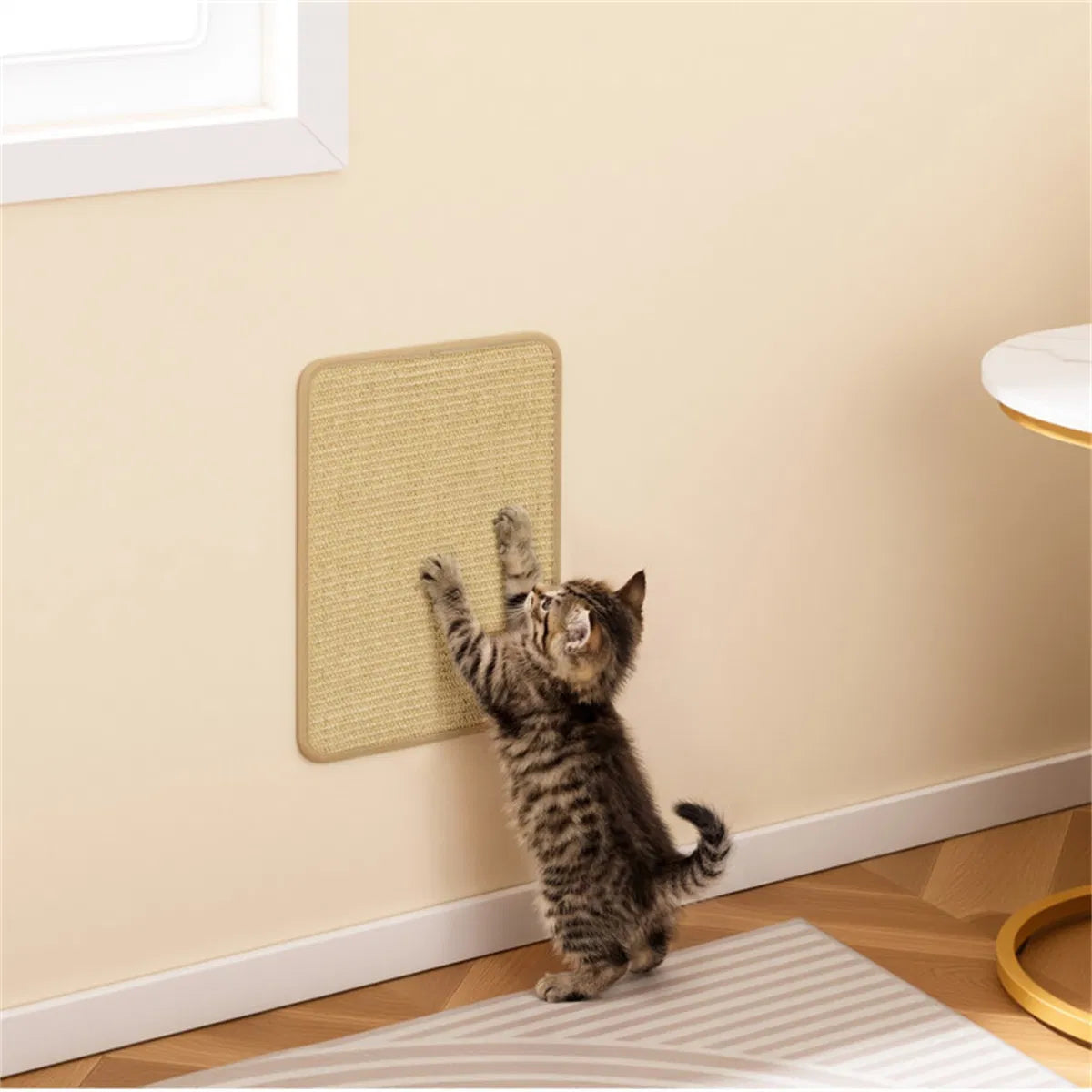 16 x 12 Inch Natural 6 Piece Cat Scratching Mats Sisal Material Anti Slip - Image 5