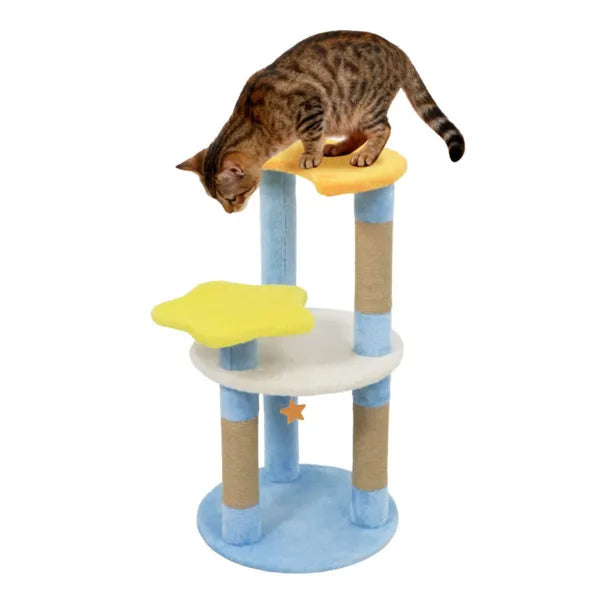 29" Moon & Star Cat Tree With 4 Levels Jute Scratching Posts & Anti Tipping - Image 2