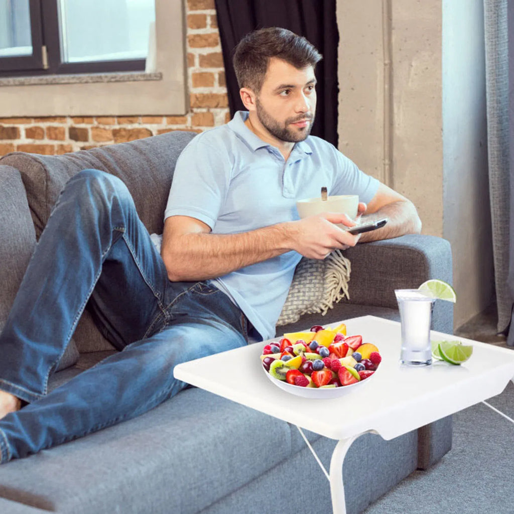 Foldable Tray Table Portable Sofa TV Tray 6 Heights 3 Angles Laptop Desk - Image 5
