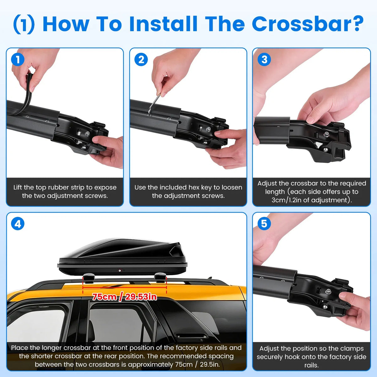 Roof Rack Cross Bars Fit for Ford Bronco Sport 2021 2026 On Road Off Road