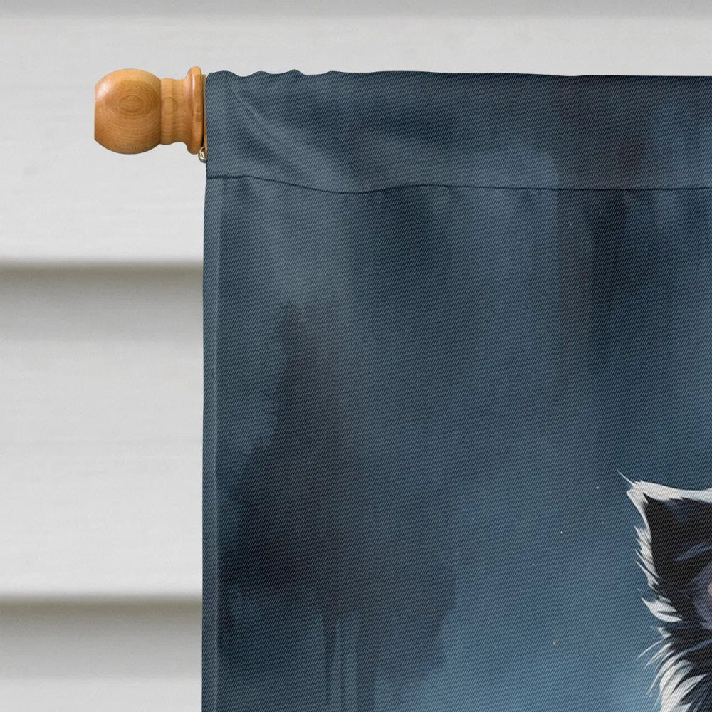 Border Collie Puppy Halloween House Flag Large Porch Sleeve Pole Decorative