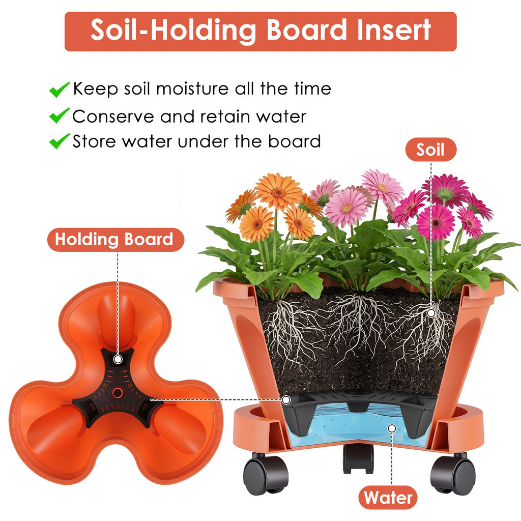 7 Tier Stackable Vertical Planter With Wheels Strawberry Planter Tower Space - Image 3