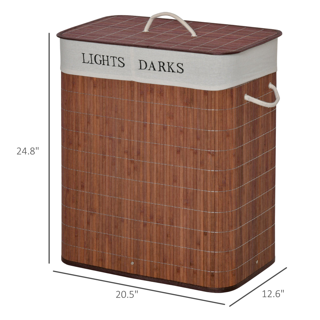 Bamboo Laundry Basket With Lid And String Handles Collapsible Laundry Hamper - Image 3