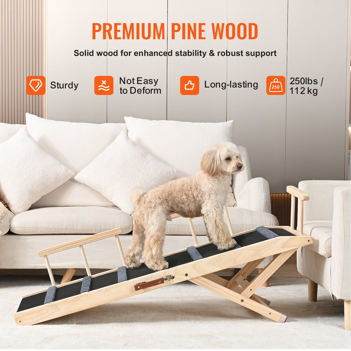 Dog Ramp Folding Pet Ramp For Bed Adjustable Dog Ramp For Small Large Old - Image 2