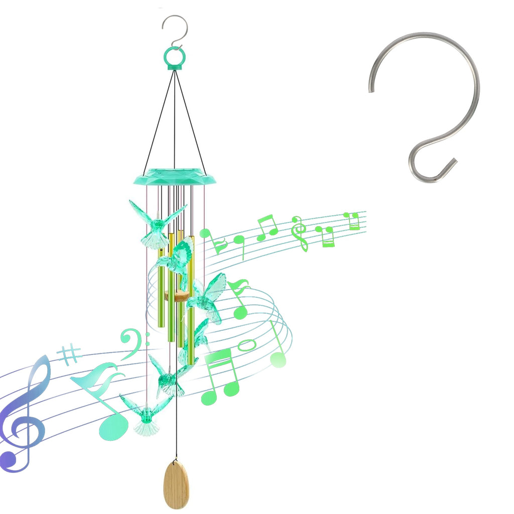 1Pc Solar Butterfly Wind Chime With Aluminum Tubes 7 Color Changing Wind Chime - Image 4