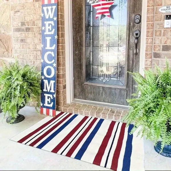 "American Flag Doormat Patriotic USA Flag Welcome Mat Non Slip - Image 3