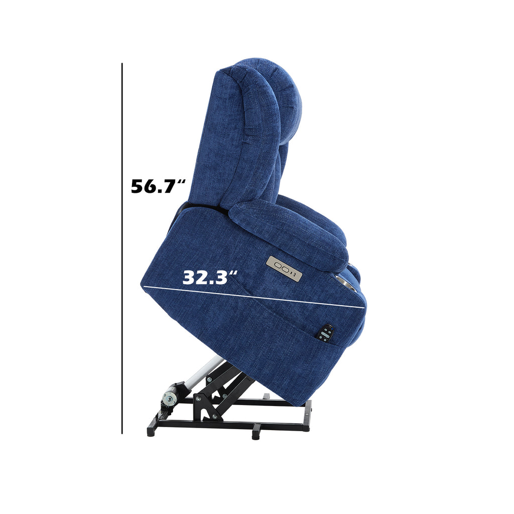 Up to 350 LBS Chenille Power Lift Recliner Chair Heavy Duty Motion Mechanism - Image 3