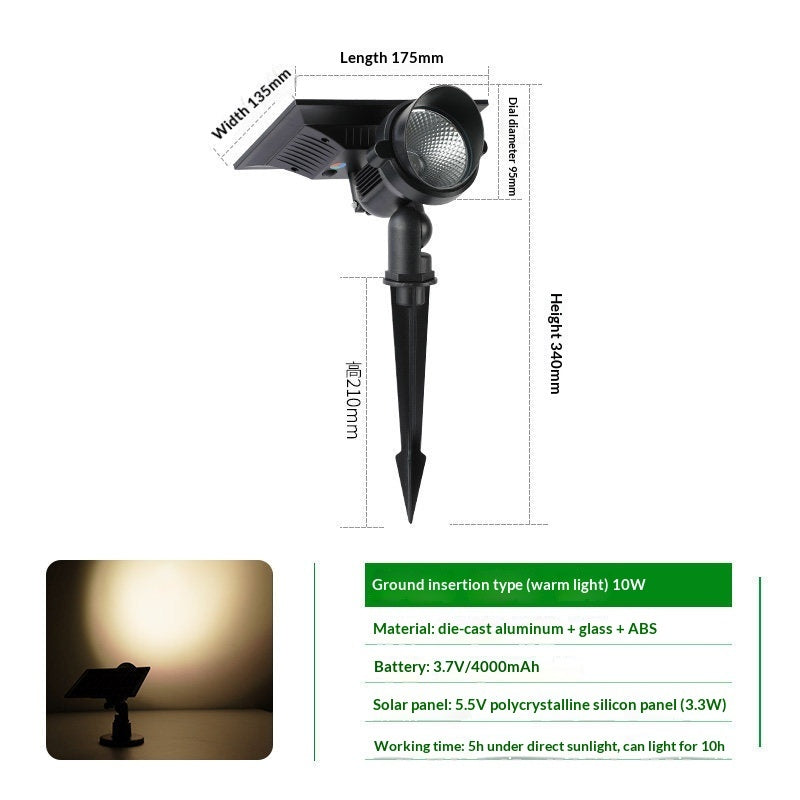 ultra bright outdoor solar powered product angle 6