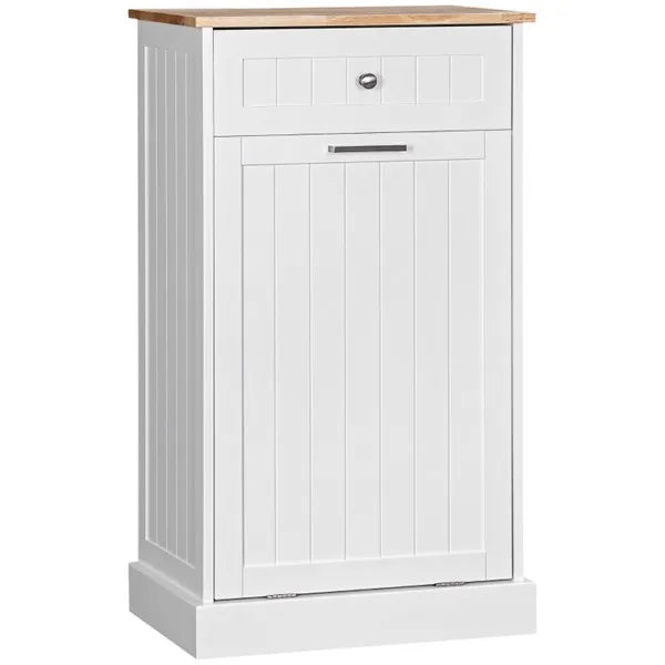 Kitchen Tilt Out Trash Bin Cabinet Free Standing Recycling Cabinet Trash Can - Image 4