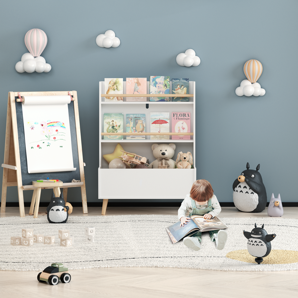 Kids Bookshelf Book And Magazine Rack Book Organizer Storage Cabinet Organizer - Image 4
