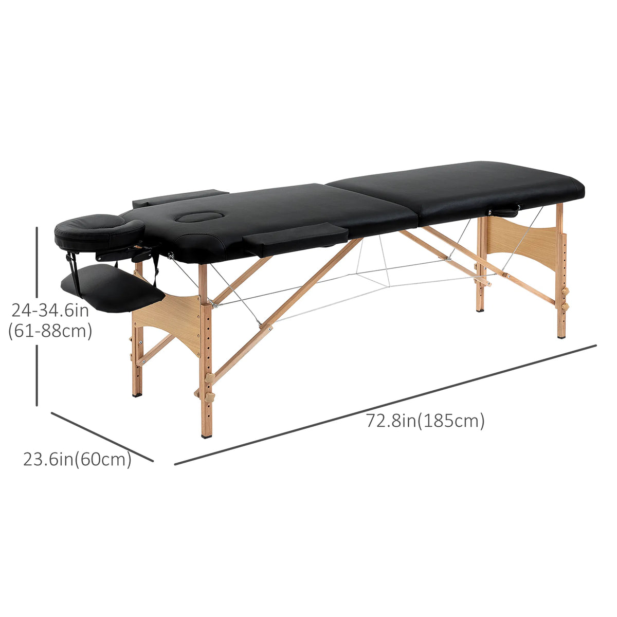 Professional 72" Portable Massage Table Adjustable Height Foldable Facial Spa - Image 4