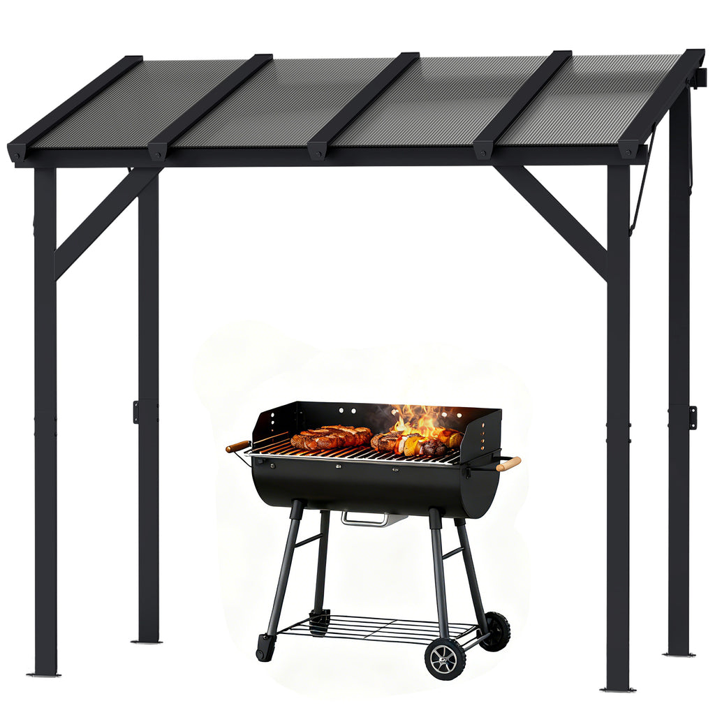 hardtop lean-to grill gazebo with polycarbonate roof product detail