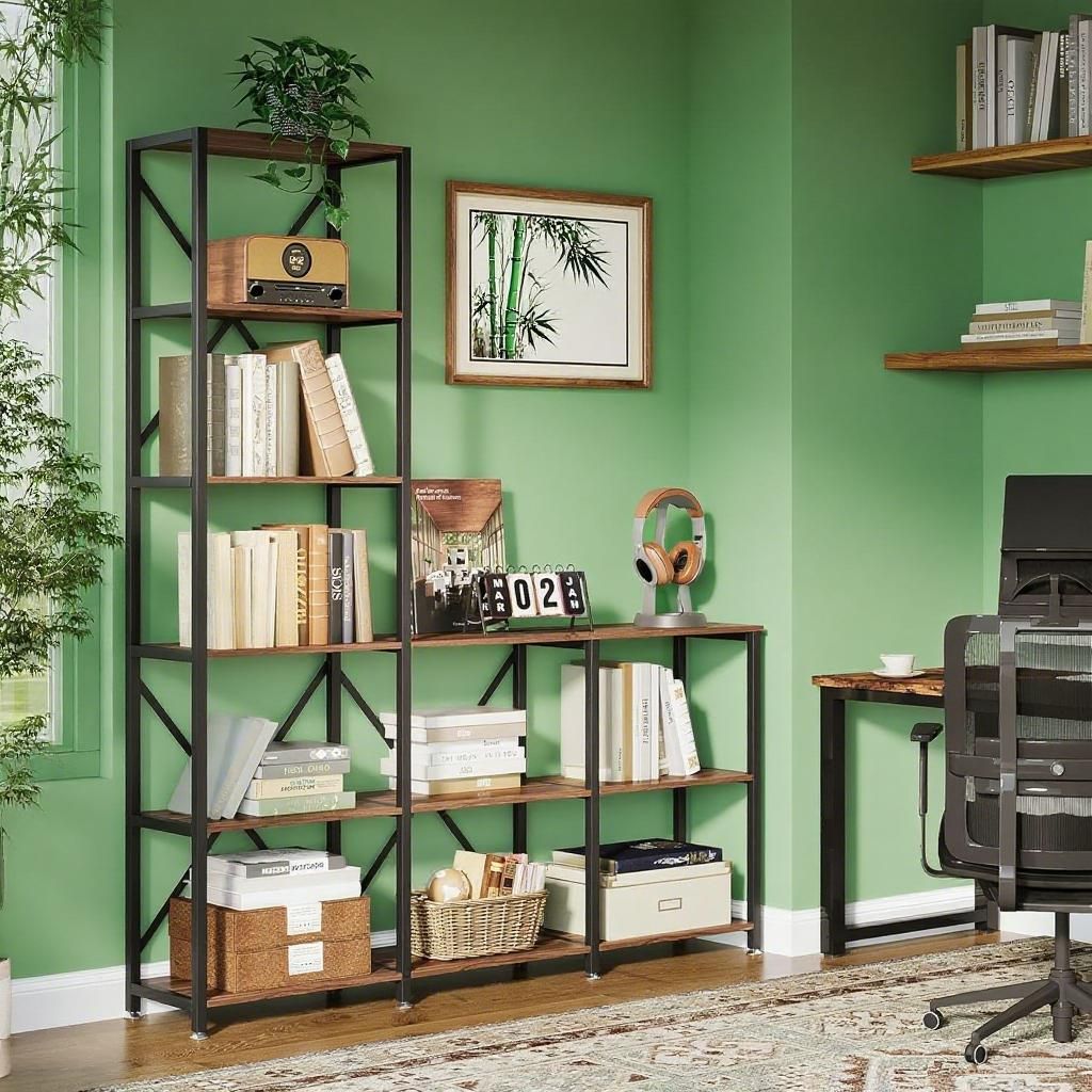 5-Tier L-Shaped Multifunctional Bookshelf