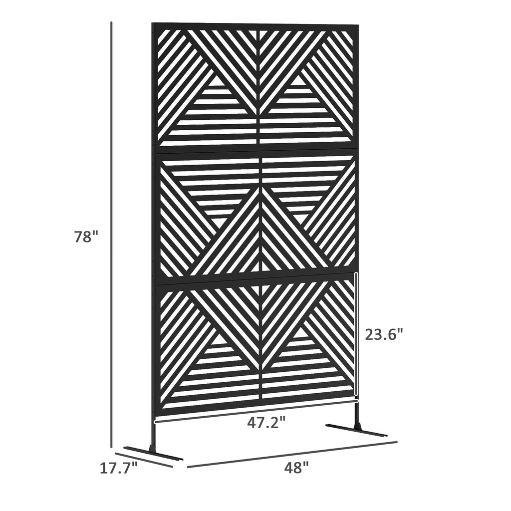 Decorative Metal Outdoor Plant Trellis Screen with Stand Rhombus Pattern (Black) - Additional Product View Plant Trellis Screen