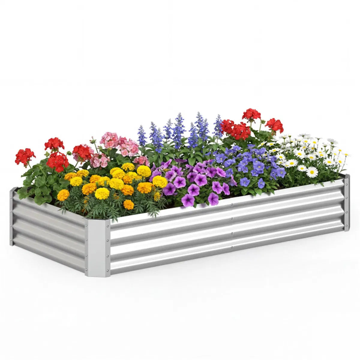 Galvanized Steel Raised Garden Bed 6×3×1 Ft Outdoor Planter Box for Vegetables - Image 4