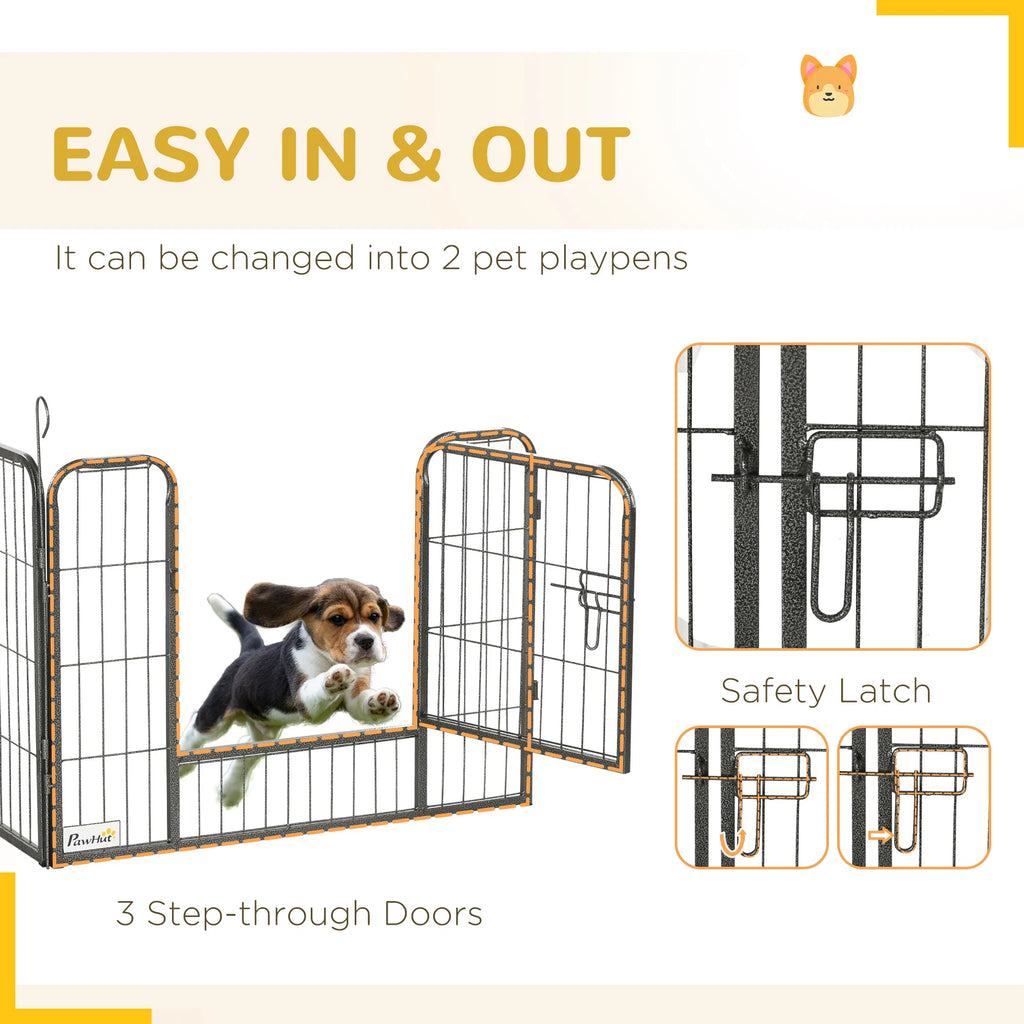 24 Panel 24" Height Heavy Duty Dog Playpen for Small Medium Dogs Grey - Image 5