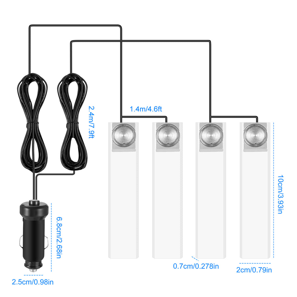 4pcs car interior led atmosphere product angle 9