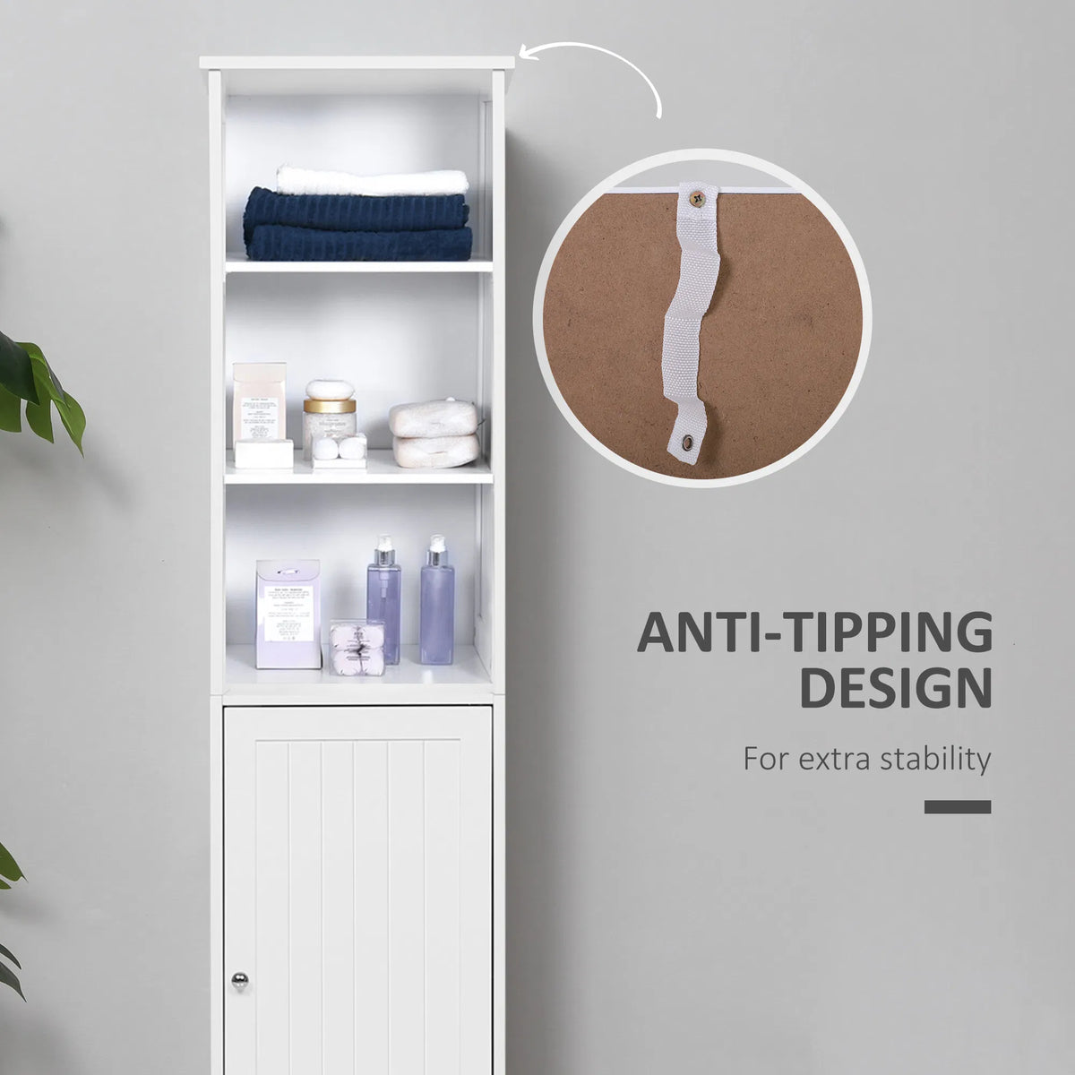 Tall Bathroom Storage Cabinet Freestanding Tower Cabinet with Adjustable - Image 5