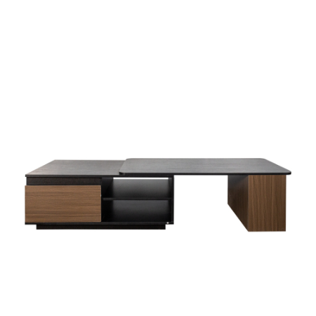 Extendable Coffee Table with Two Drawers