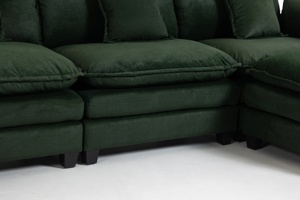 Modern 3seats with ottoman 113.77"Sectional Sofa with Waist Pillows 3 seat - Image 4