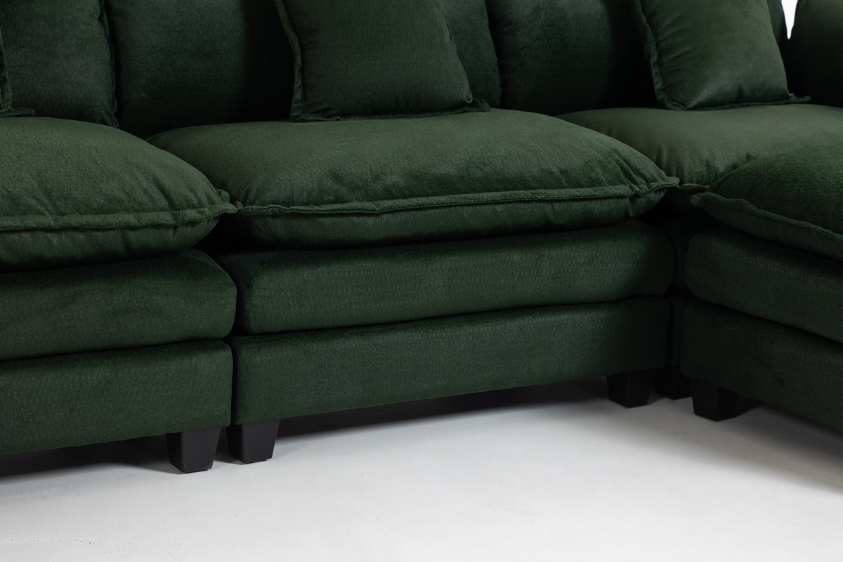 Modern 3seats with ottoman 113.77"Sectional Sofa with Waist Pillows 3 seat - Image 4