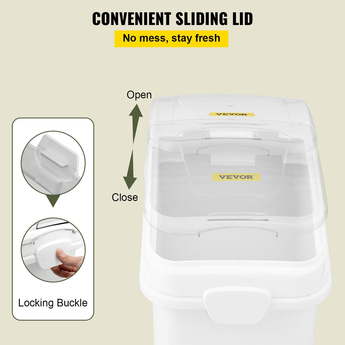 27 Gallon Ingredient Storage Bin 500 Cup With Scoop And Sliding Lid - Image 5
