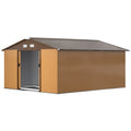 11' x 13'Garden Storage Shed w/ Foundation Kit Metal Tool Storage House w/