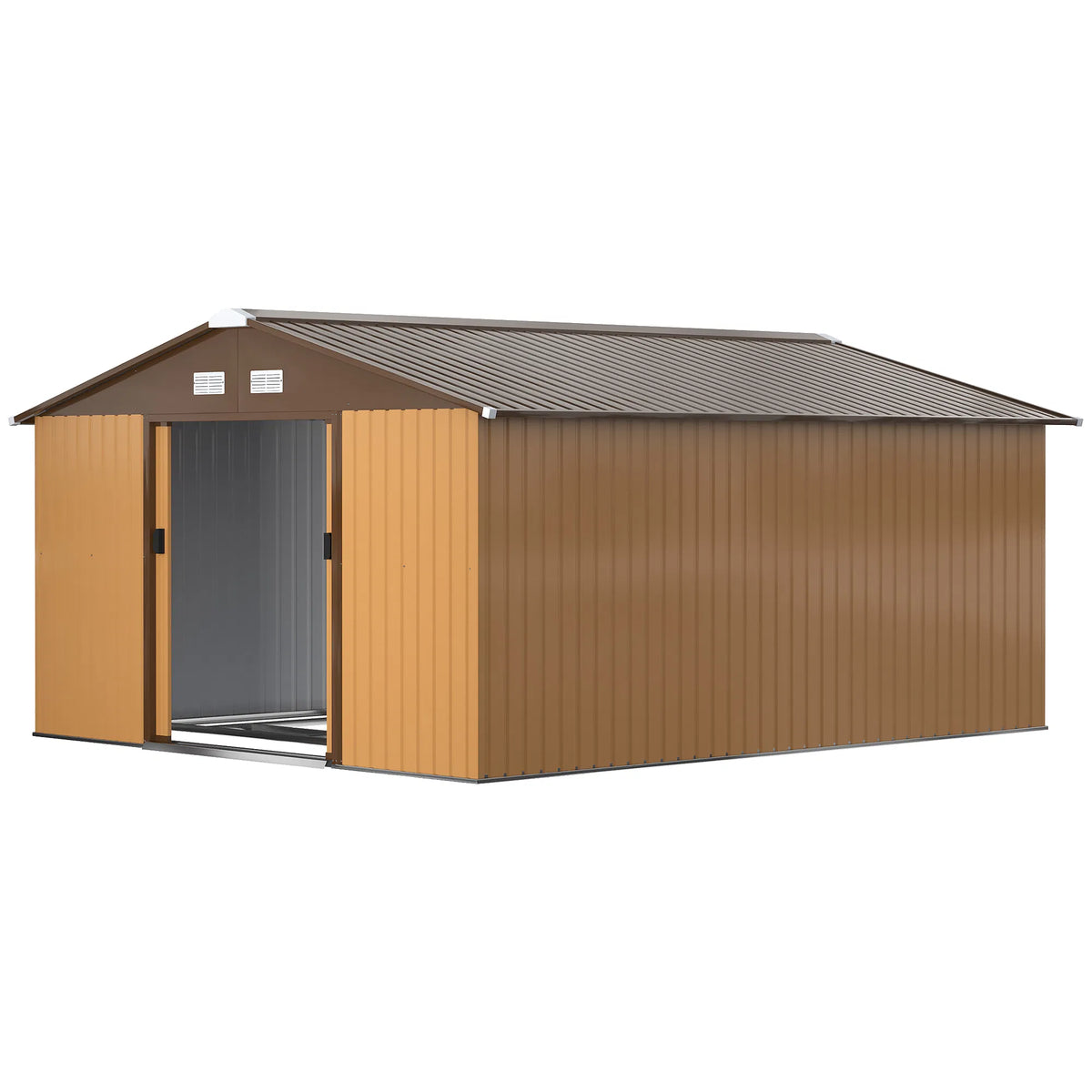 11' x 13'Garden Storage Shed w/ Foundation Kit Metal Tool Storage House w/