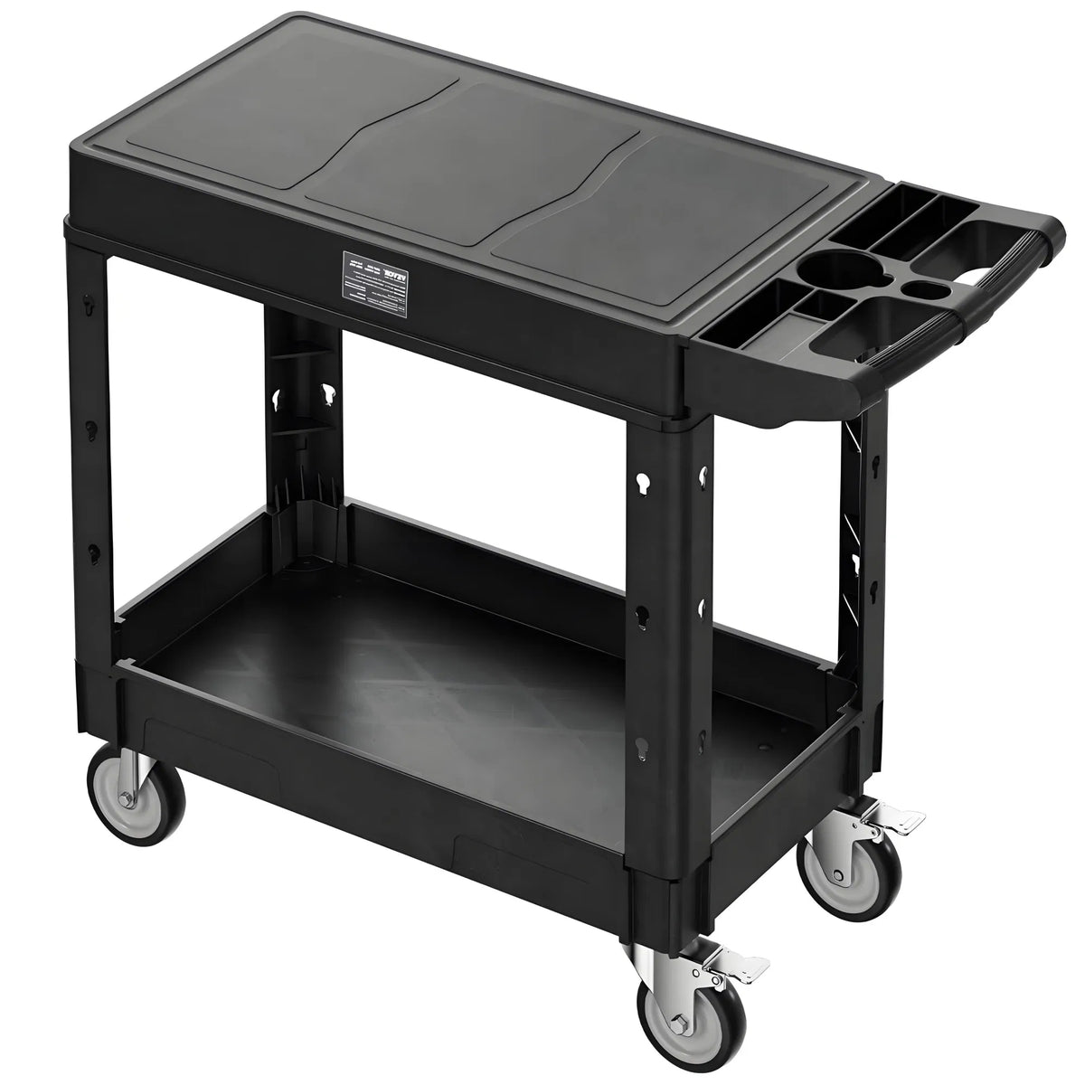 550 lbs 2 Shelf Heavy Duty Rolling Utility Service Cart 31.3 in x 17.7 in - Image 3