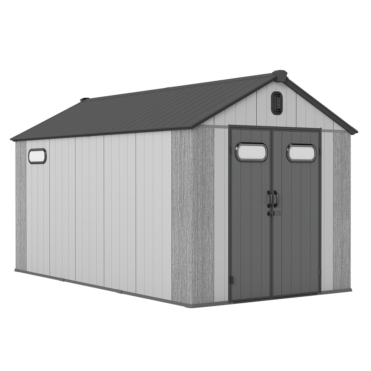 8x14Ft Resin Outdoor Storage Shed Plastic Garden Shed With Carpet Outside - Image 4
