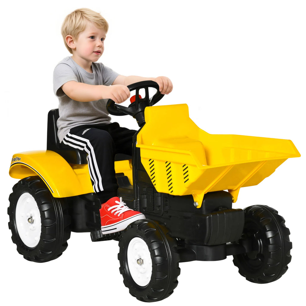 Ride on Tractor for Kids Pedal Construction Car with Manual Control Bucket for - Image 3