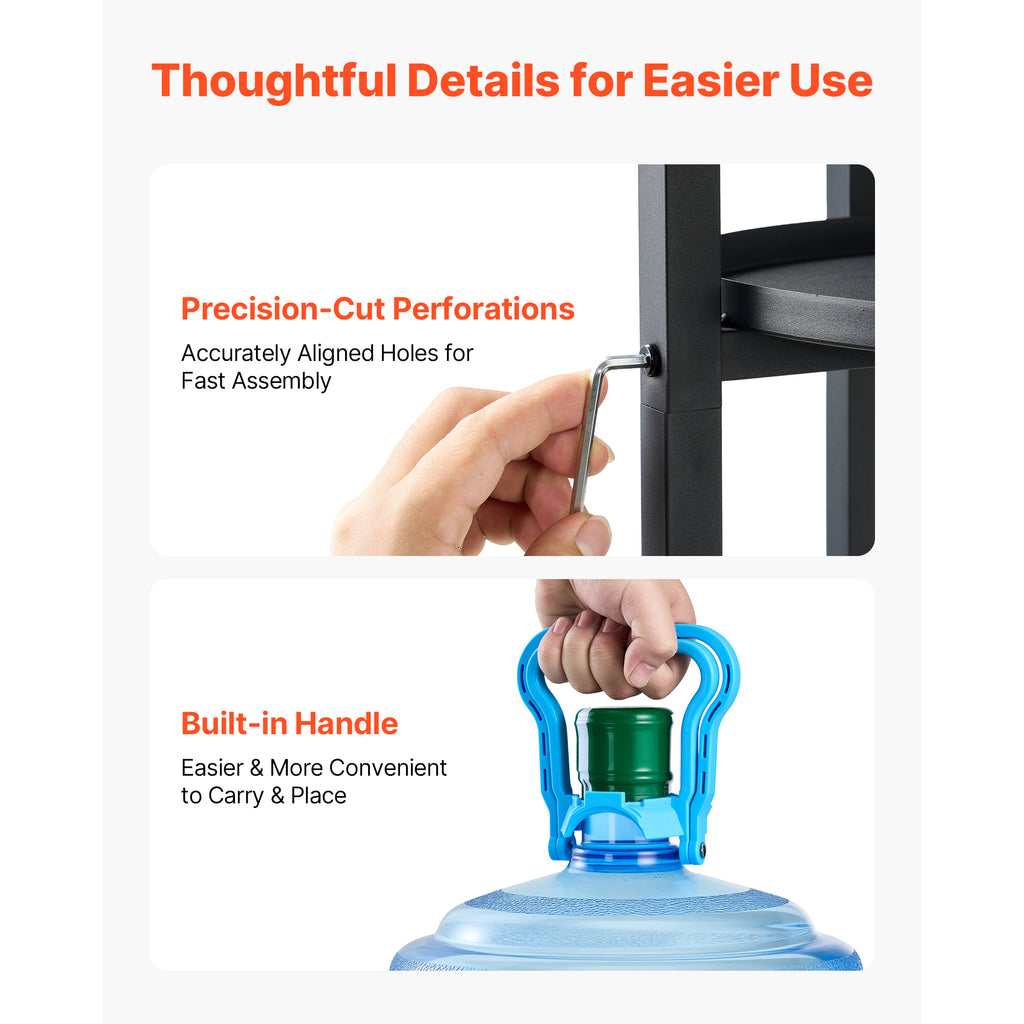 Water Dispenser Stand Tiers Jug Holder For 1 Bottle Heavy Duty Rack Organizer - Dimensions and Specifications