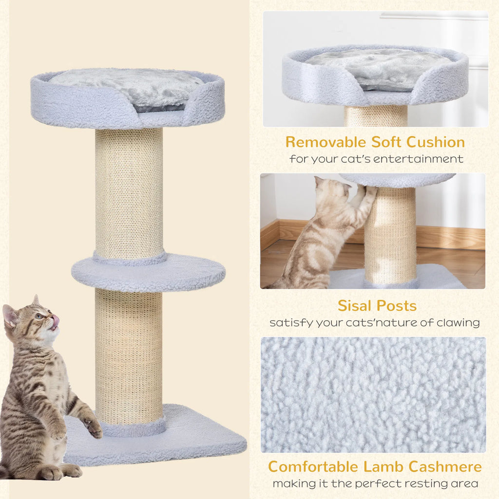 Cat Tree Kitty Tower with Sisal Mat Scratching Post Cat Bed Cushion Perch - Image 2