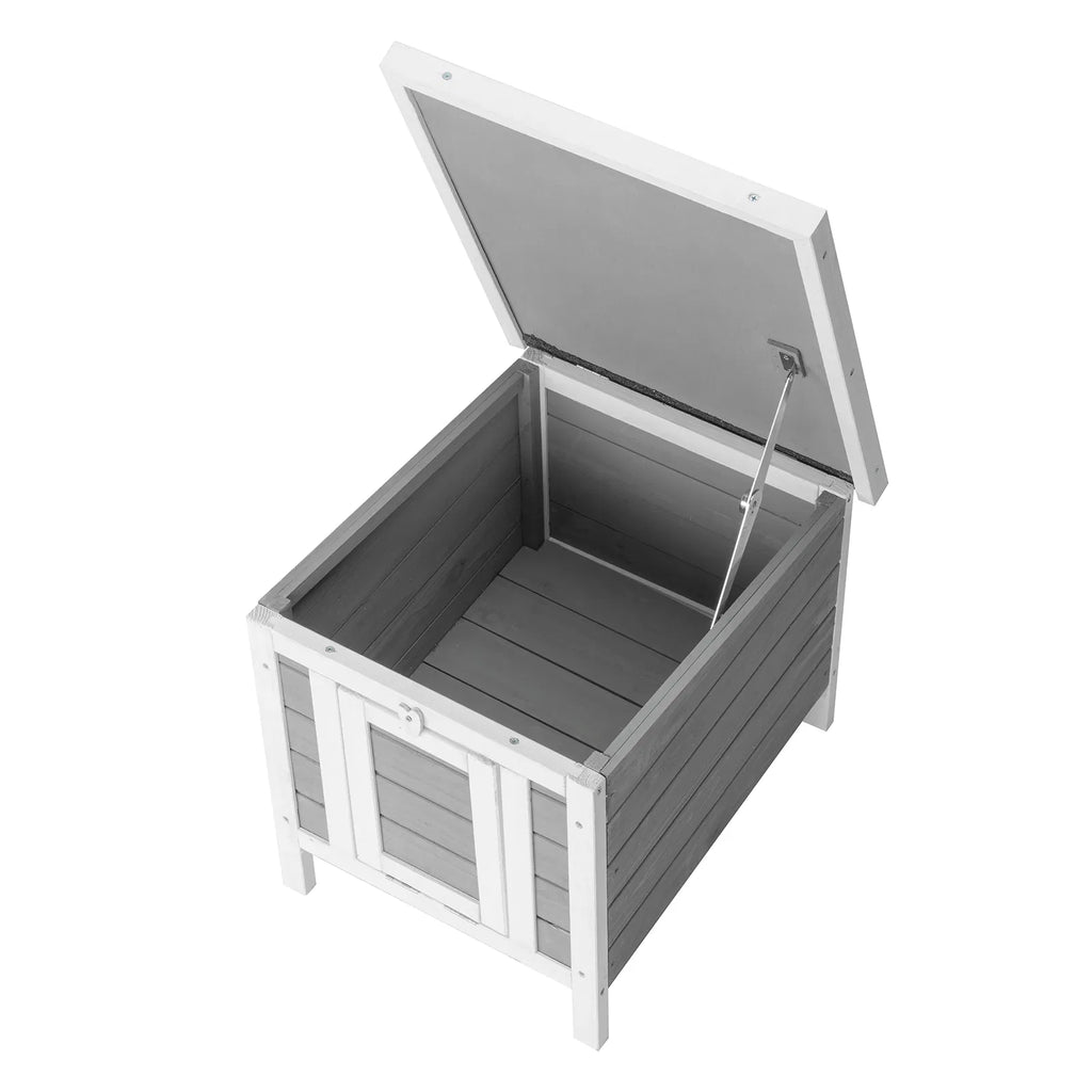20" Wooden Waterproof Rabbit Hutch Pet Bunny Small Animal House Habitat Gray - Image 4