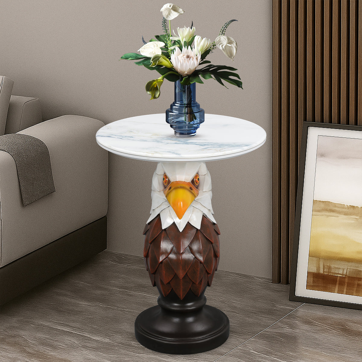 Eagle Head Accent Table Animal Statue End Tables Livingroom - Image 5