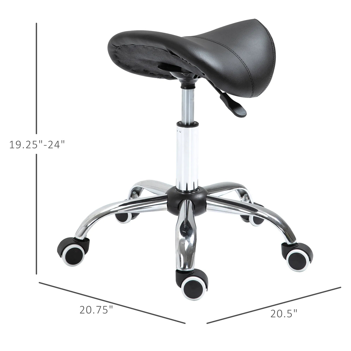 Adjustable Elegance: Hydraulic Salon Stool Rolling Swivel Saddle Chair PU - Image 3